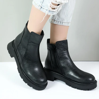 نیم بوت زنانه رنگ مشکی ضد آب بغل زیپ‌دار فلوتر 702 کد 64888