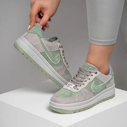 کفش و کتانی زنانه مدل نایک ایرفورس NIKE_AIR FORCE رنگ طوسی یشمی