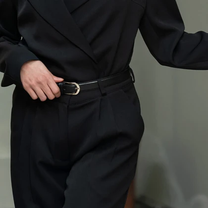 کمربند زنانه ی چرم دور دوخت دافنه(Daphne) سین استایل