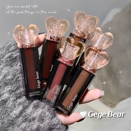 لیپ گلاس سر قلبی ( شفاف ) Gege bear کد 1128