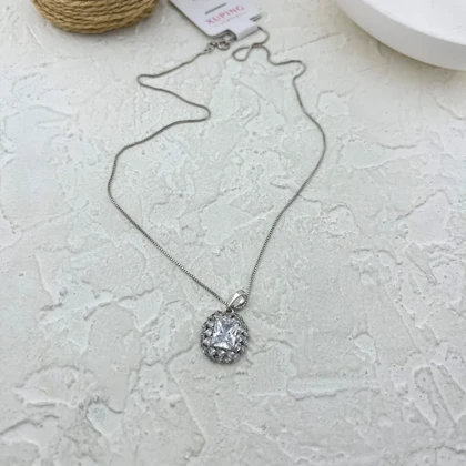 گردنبند زنانه طرح جواهری با نگین درخشان ژوپینگ