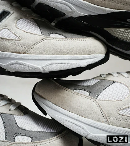کفش کتانی طوسی مشکی کرم NEW BALANCE 990