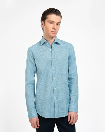 پیراهن مردانه چهارخانه ریز کد 1790