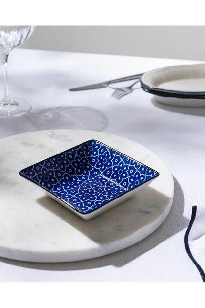 بشقاب سرو Madame Coco مدل Reve Bleu Mais از جنس Bone China - آبی/سفید