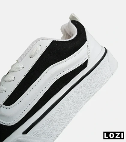 کفش اسنیکرزمردانه زنانه سفید مشکی VANS مدل 8211