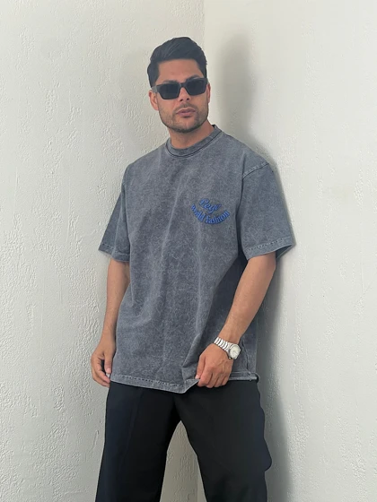 تیشرت دورس مردانه سنگشور چاپ پفکی