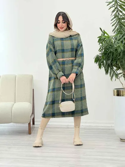 پیراهن چهارخونه تک جیب