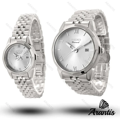 ساعت ست سیکو Diamond فول سیلور s-10187