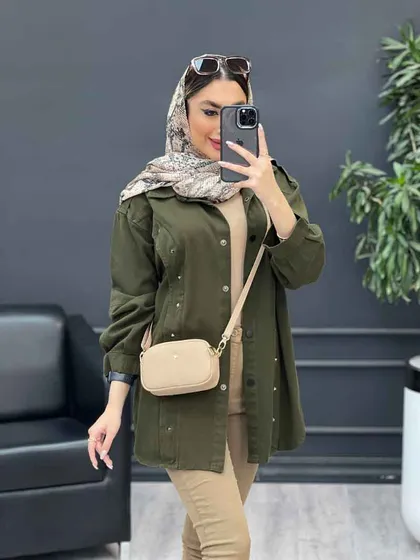 مانتو پرچ دار صدف