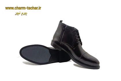 نیم بوت مردانه بزرگ پا چرم طبیعی si174