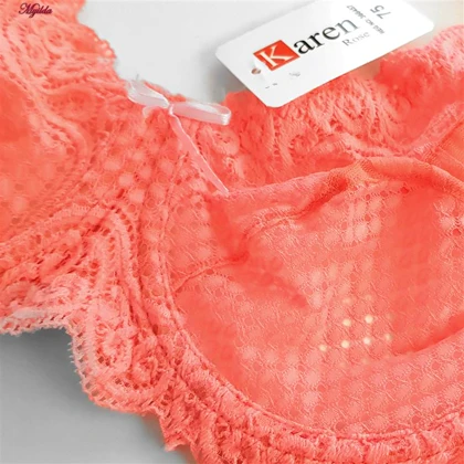 ست شورت و سوتین فنردار زنانه کارنا رز مدل گیپوری نارنجی کد 4672-3001