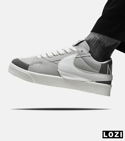 کفش نایک مردانه و زنانه طوسی سفید Nike Blazer Low 77 Jumbo