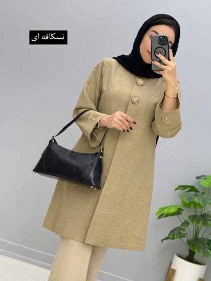 مانتو بلند شانتون گیسو کد 110601205