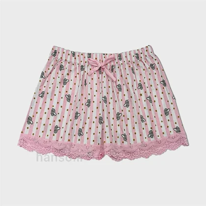 ست تاپ شلوارک نخی هانکس Hnx خرگوش صورتی