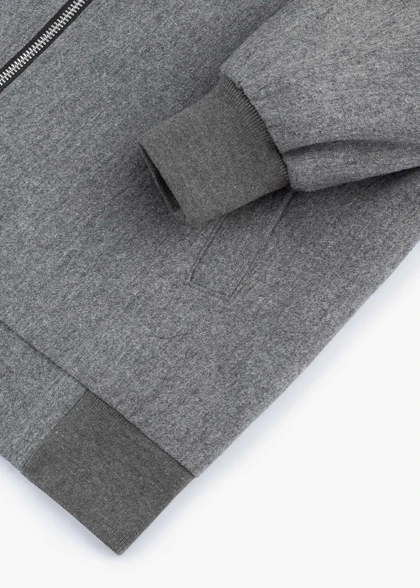 سویشرت فلانل تمام زیپ طوسی