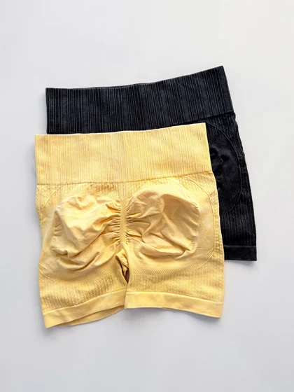 شورتک ورزشی سیملس پشت چروک سنگ شور