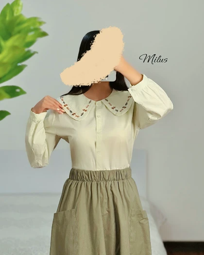 شومیز یقه گلدوزی پینترستی گلاریس