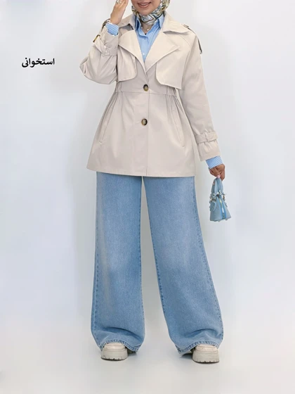 7195-بارانی آستردار سلین