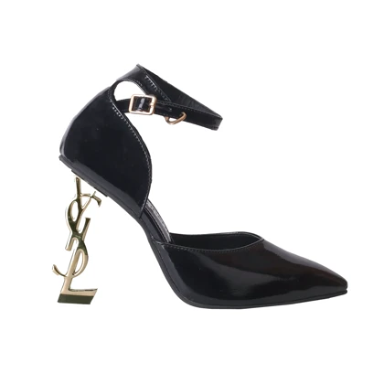 پاشنه مجلسی YSL مشکی ورنی کد 2156