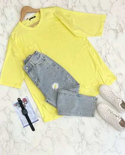 تیشرت ساده بلند کد 1523