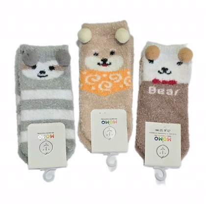 جوراب بچگانه حوله ای عروسکی سایز 6 ماه تا 2سال برن MOMO