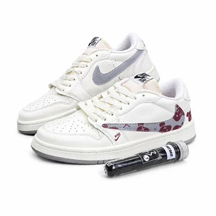 کفش کتانی مردانه مدل نایکی ترویس (کیفیتاورجینال) کرم طوسی Nike travis