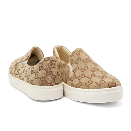 کفش ونس طرح دار زنانه مدل Flat shoes - 0077_Khaki