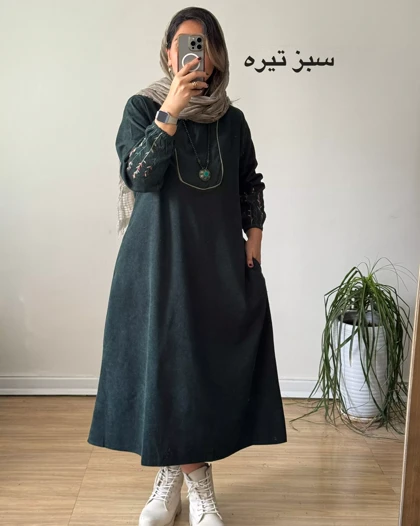 پیراهن مانتویی گندم