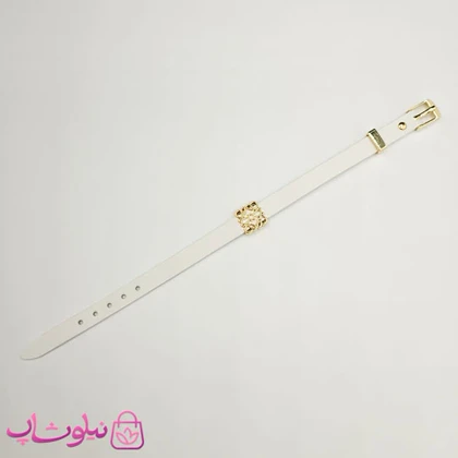 دستبند زنانه لووه Loewe چرم استیل رنگ سفید کد 650