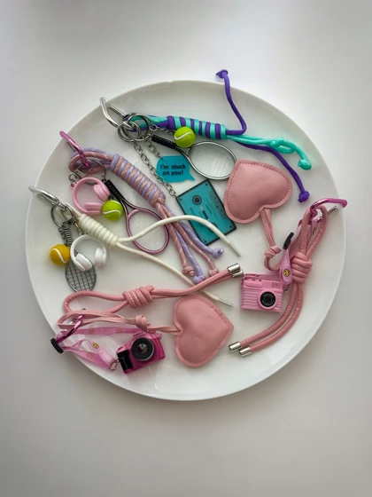 چارم بگ های فانتزی صورتی (رنگی)