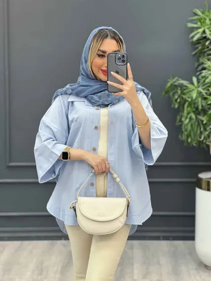 مانتو لینن جیب دکمه