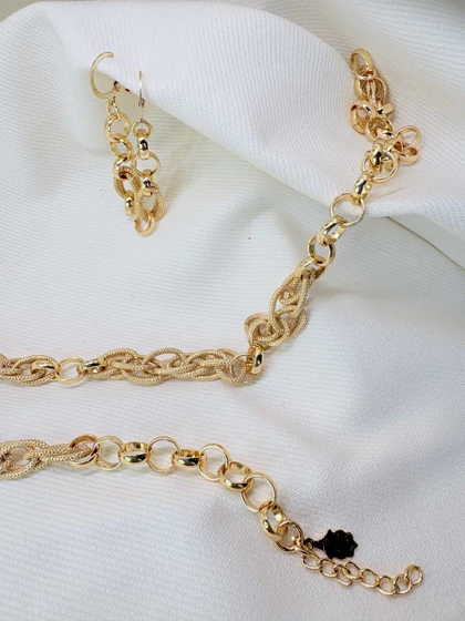 سرویس کامل برند شین مدل «بافت زرین» | طرح زنجیر حصیری با گارانتی 1 ساله