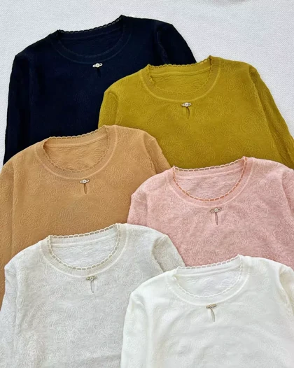 پلیور بافت طرح برجسته کد 5455