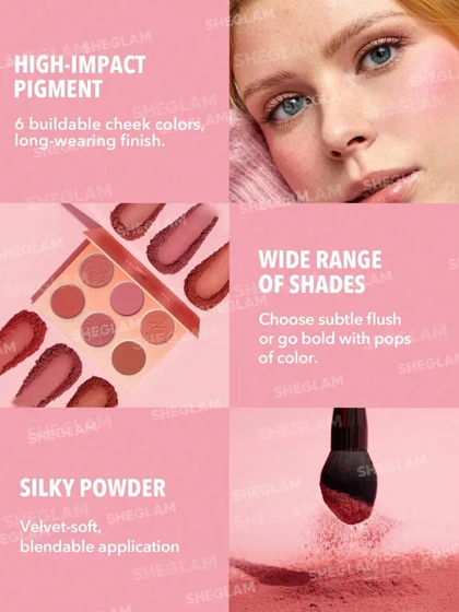 پالت رژگونه 6 رنگ صورتی شیگلم SHEGLAM Floral Flush Blushing Bouquet