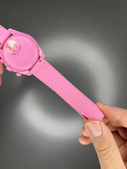 ساعت مچی امگا سواچ بند رابر ماموریت به ماه صورتی Omega x Swatch Mision to the Pink Moonphase Rubber