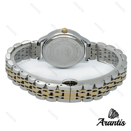 ساعت الکسا 0108 زنانه دورنگ طلایی نقره ای صفحه سورمه ایw-10114