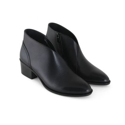 نیم بوت زنانه چرم یلسان مدل ویکات کد 689-GN