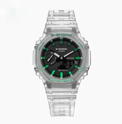 ساعت جی شاک 2100 شفاف عقربه سبز