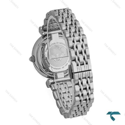 ساعت زنانه امپریو آرمانی سیلور صفحه سفید صدفی Armani-7615-L