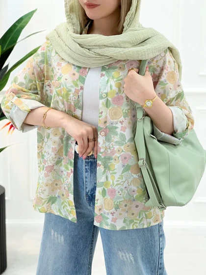 شومیز مانتویی طرحدار آدلیا زنانه