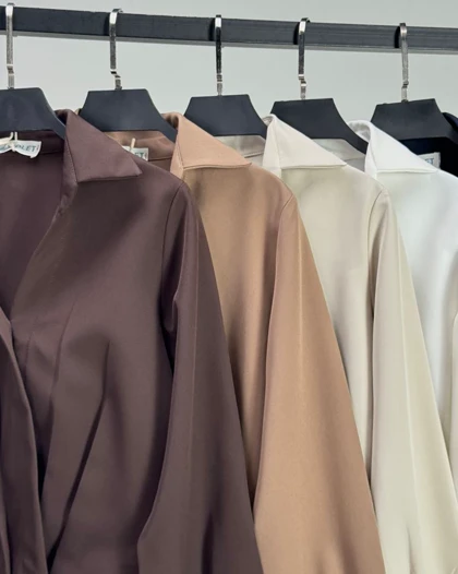 شومیز پیلی دار بغل زیپ   کد 500478