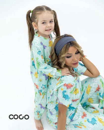 ست راحتی بلوز شلوار مادر تا فرزند COCO دخترانه و پسرانه 966