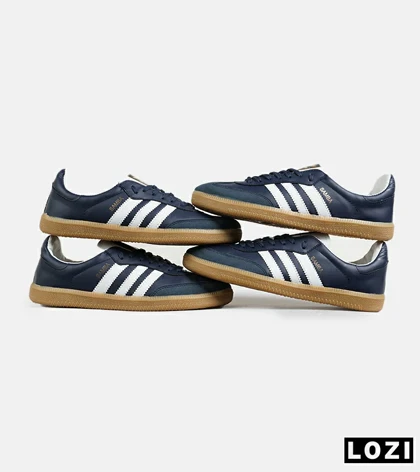 کفش کتانی مردانه و زنانه سرمه ای سفید ADIDAS Samba مدل 7302