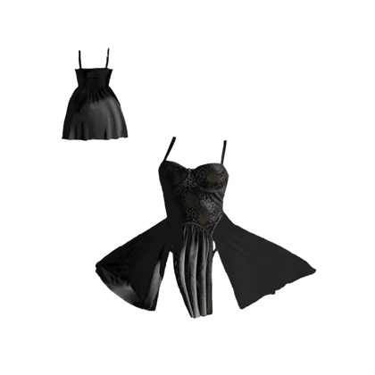 لباس خواب مشکی فنردا برند لاریسا کد 4917