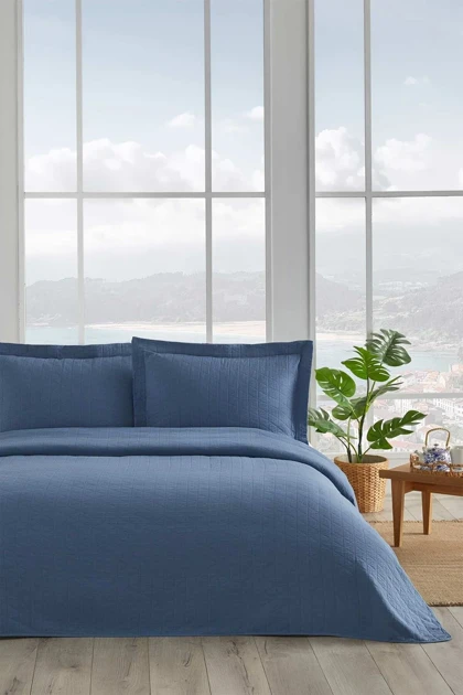 روتختی یک نفره Özdilek مدل Orella Triangle پنبه - نیلی