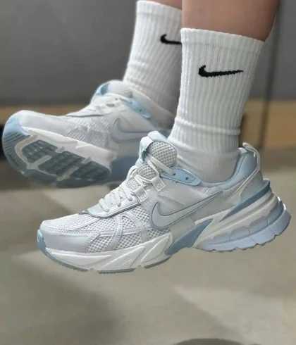 کفش نایک وی تو کی آبی سفید Nike V2K Blue White