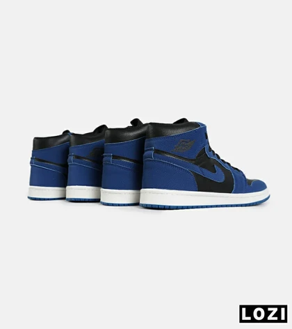 کفش کتانی مردانه و زنانه ساق‌دار مشکی آبی NIKE jordan 1