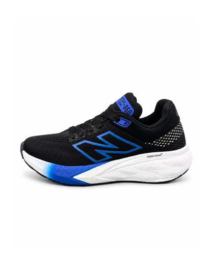 کفش کتانی رانینگ مردانه نیوبالانس زیره بست مشکی آبی New BALANCE