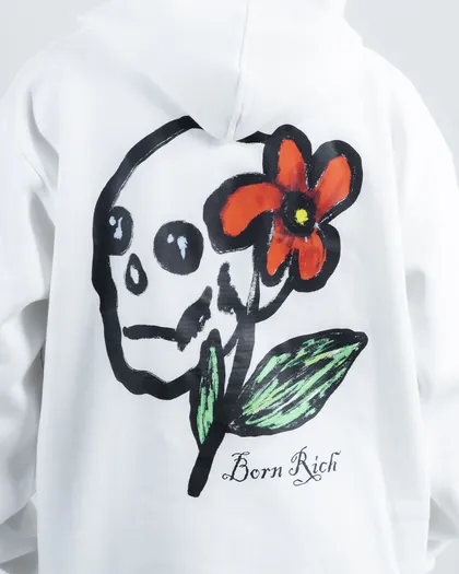 هودی مدل SKULL سفید برند بورن ریچ bornrich