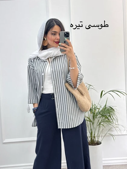 مانتو راه راه نسیم ( دارای ایراد جزئی )